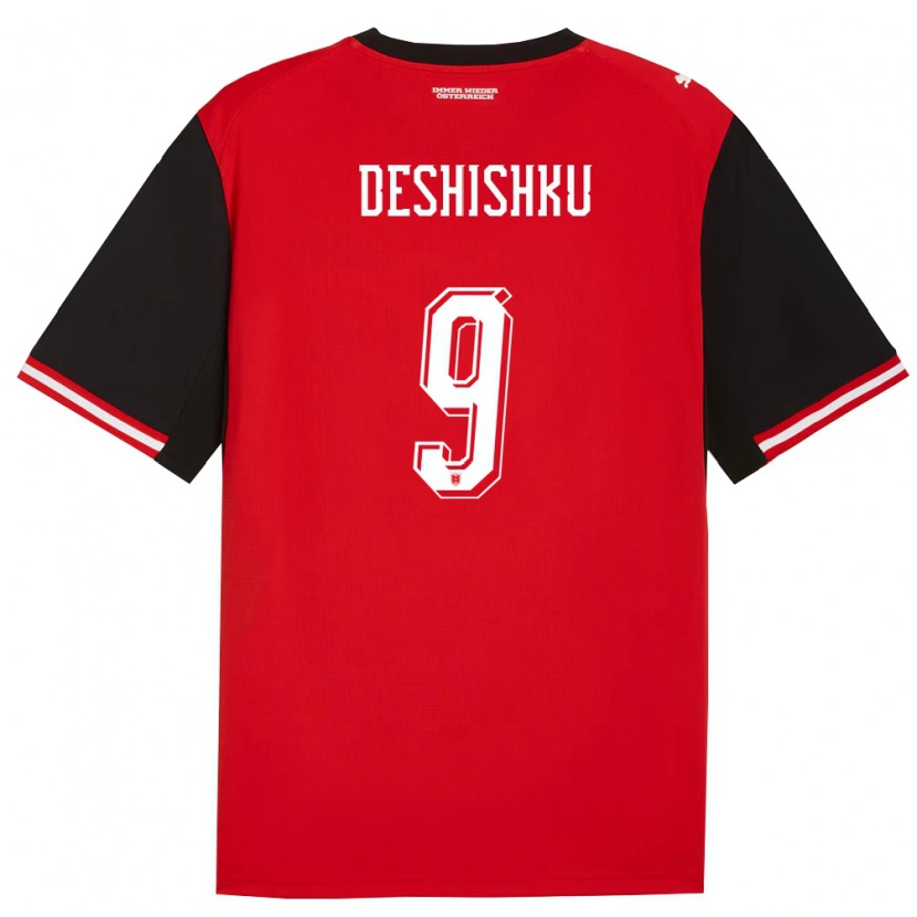 Danxen Men Austria Hasan Deshishku #9 Black White Home Jersey 26-28 T-Shirt