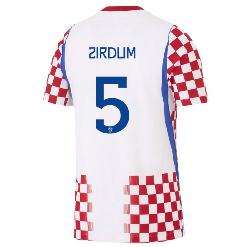 Danxen Men Croatia Karlo Zirdum #5 White Red Blue Home Jersey 26-28 T-Shirt