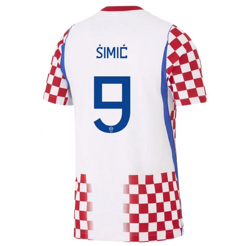 Danxen Men Croatia Roko Simic #9 White Red Blue Home Jersey 26-28 T-Shirt