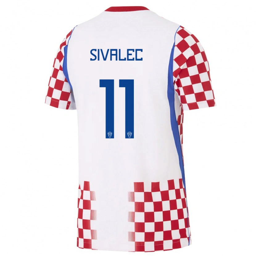 Danxen Men Croatia Gabrijel Sivalec #11 White Red Blue Home Jersey 26-28 T-Shirt