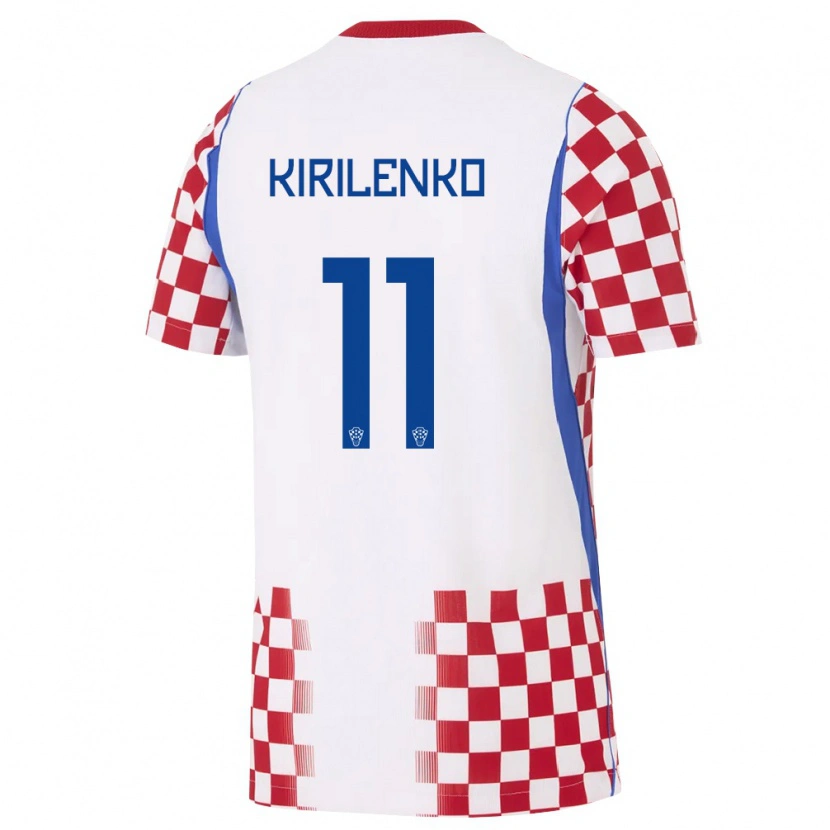 Danxen Men Croatia Ivana Kirilenko #11 White Red Blue Home Jersey 26-28 T-Shirt