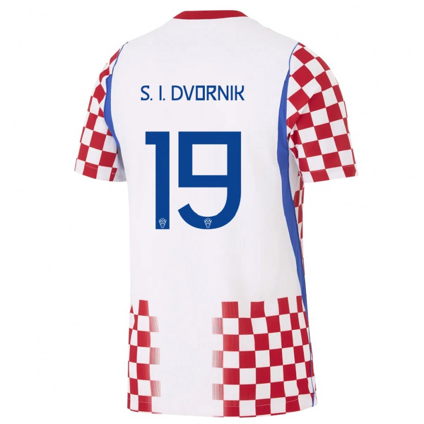Danxen Men Croatia Silvio Ivanisevic Dvornik #19 White Red Blue Home Jersey 26-28 T-Shirt