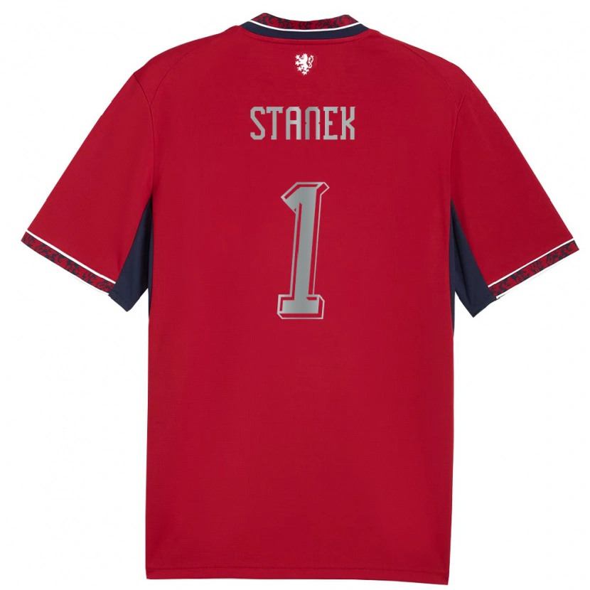 Danxen Men Czech Republic Jindrich Stanek #1 Red White Navy Home Jersey 26-28 T-Shirt
