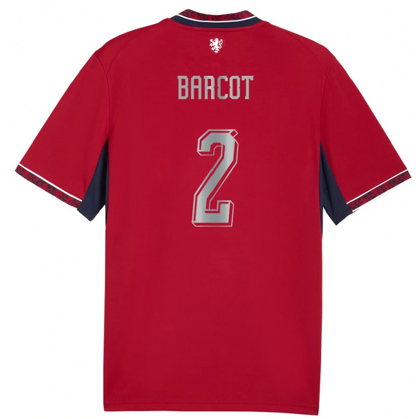 Danxen Men Czech Republic David Barcot #2 Red White Navy Home Jersey 26-28 T-Shirt