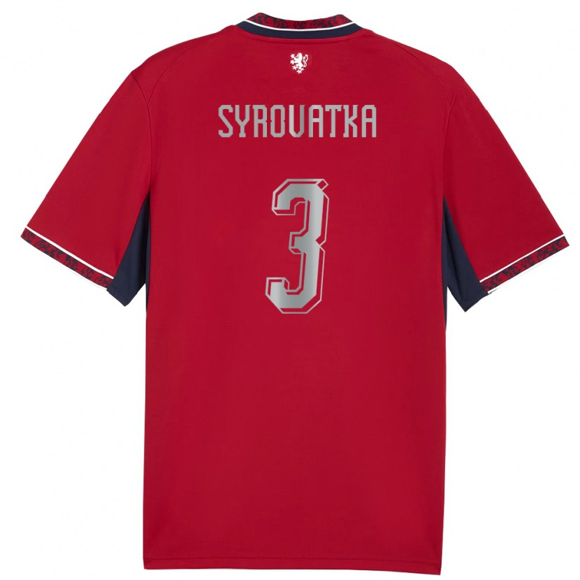 Danxen Men Czech Republic Matyas Syrovatka #3 Red White Navy Home Jersey 26-28 T-Shirt