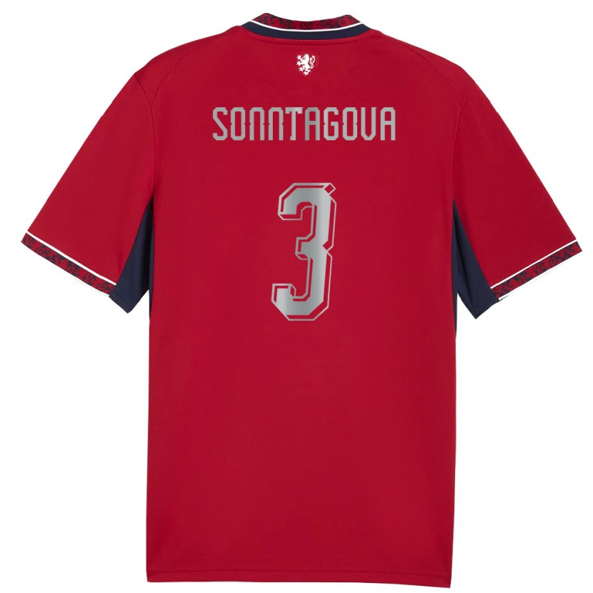 Danxen Men Czech Republic Eliška Sonntagová #3 Red White Navy Home Jersey 26-28 T-Shirt