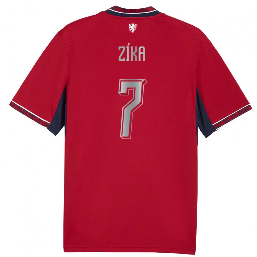 Danxen Men Czech Republic Jan Zíka #7 Red White Navy Home Jersey 26-28 T-Shirt