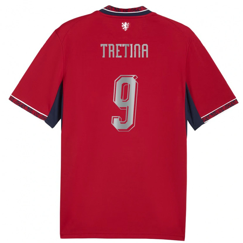 Danxen Men Czech Republic Jan Tretina #9 Red White Navy Home Jersey 26-28 T-Shirt