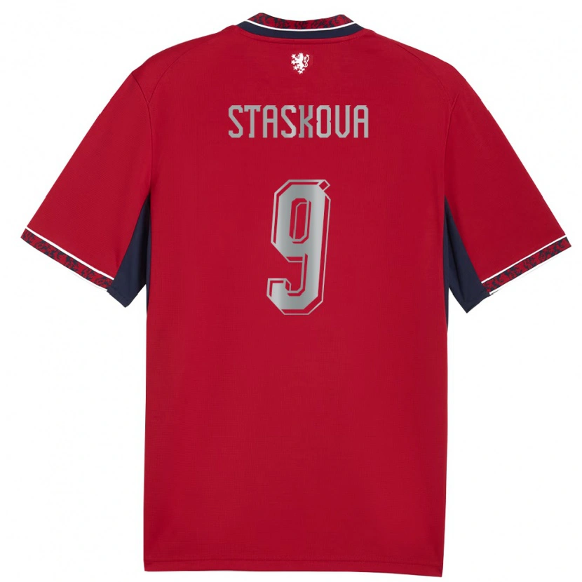 Danxen Men Czech Republic Andrea Stašková #9 Red White Navy Home Jersey 26-28 T-Shirt