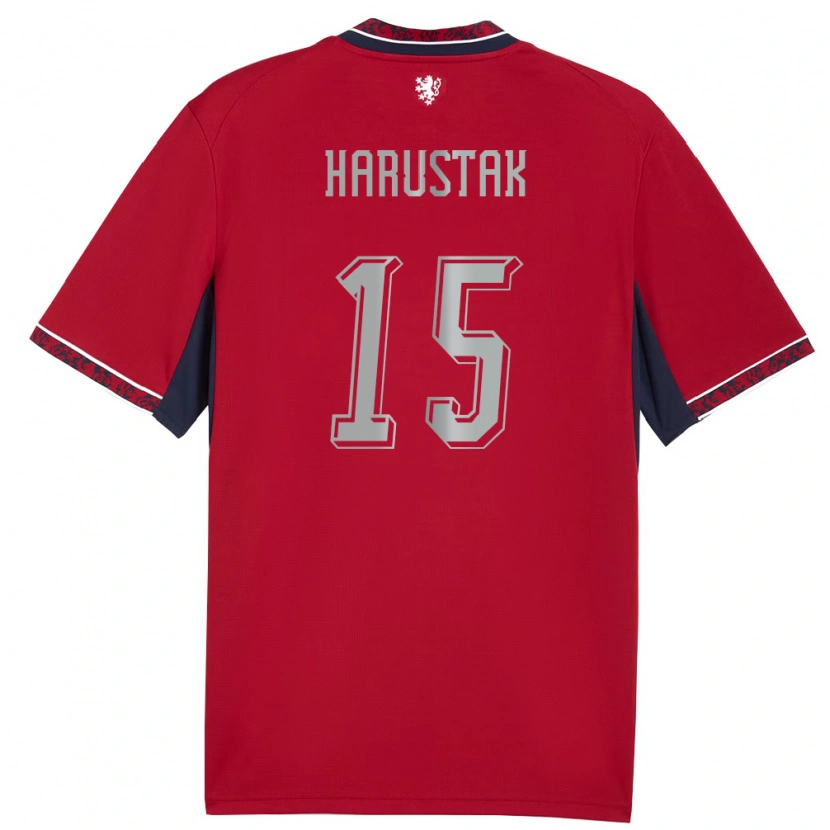 Danxen Men Czech Republic Jan Harustak #15 Red White Navy Home Jersey 26-28 T-Shirt