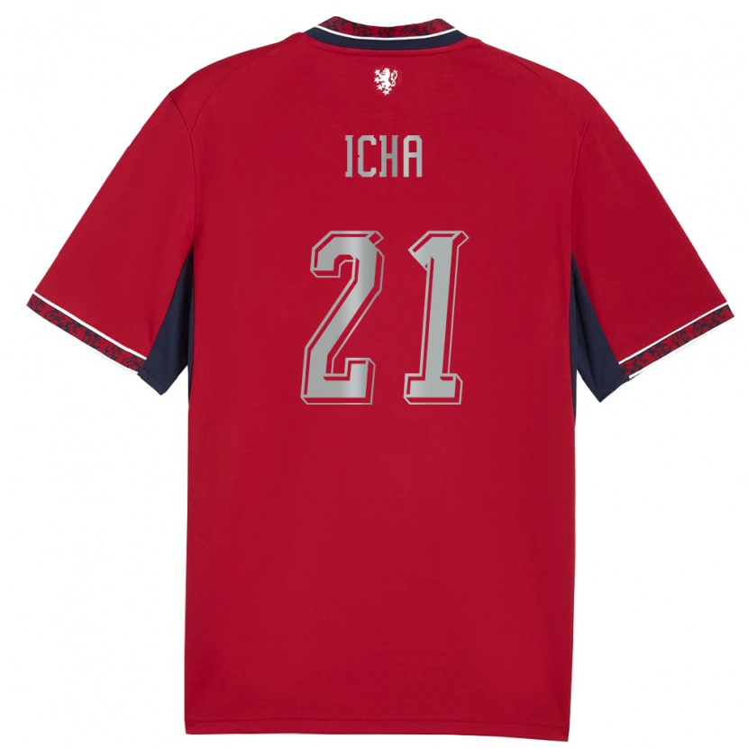 Danxen Men Czech Republic Marek Icha #21 Red White Navy Home Jersey 26-28 T-Shirt
