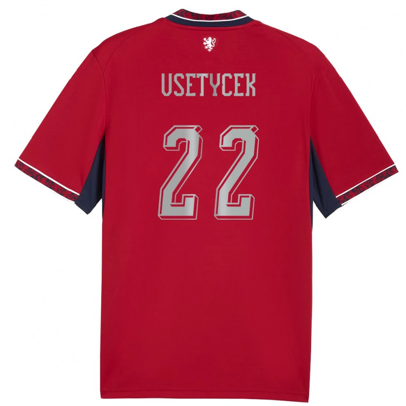 Danxen Men Czech Republic Adam Vsetycek #22 Red White Navy Home Jersey 26-28 T-Shirt