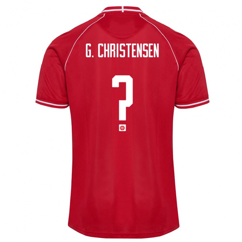 Danxen Men Denmark Gustav Christensen #0 Red White Home Jersey 26-28 T-Shirt