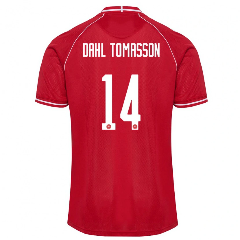 Danxen Men Denmark Luca Dahl Tomasson #14 Red White Home Jersey 26-28 T-Shirt