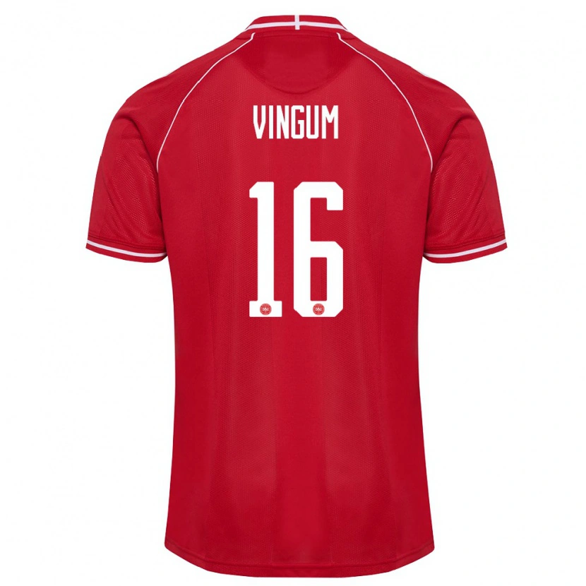 Danxen Men Denmark Alberte Vingum #16 Red White Home Jersey 26-28 T-Shirt