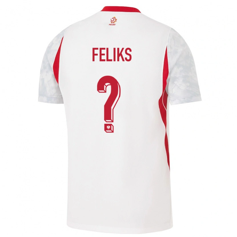 Danxen Men Poland Kajetan Feliks #0 White Red Gray Home Jersey 26-28 T-Shirt