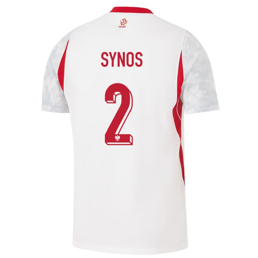 Danxen Men Poland Michał Synoś #2 White Red Gray Home Jersey 26-28 T-Shirt