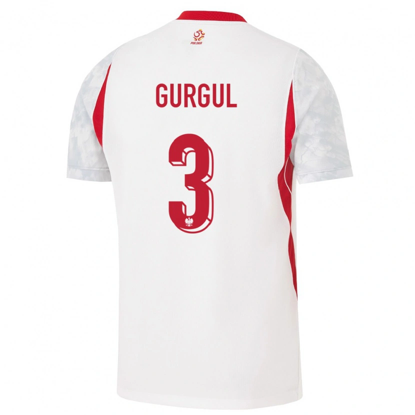 Danxen Men Poland Michał Gurgul #3 White Red Gray Home Jersey 26-28 T-Shirt