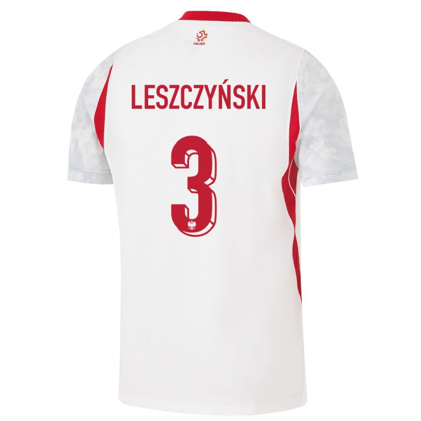 Danxen Men Poland Jan Leszczyński #3 White Red Gray Home Jersey 26-28 T-Shirt