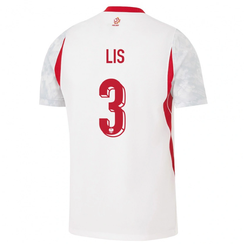 Danxen Men Poland Adrian Lis #3 White Red Gray Home Jersey 26-28 T-Shirt
