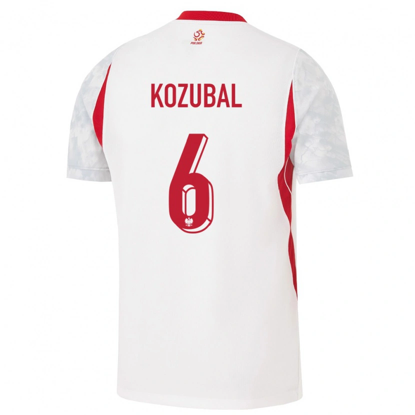 Danxen Men Poland Antoni Kozubal #6 White Red Gray Home Jersey 26-28 T-Shirt
