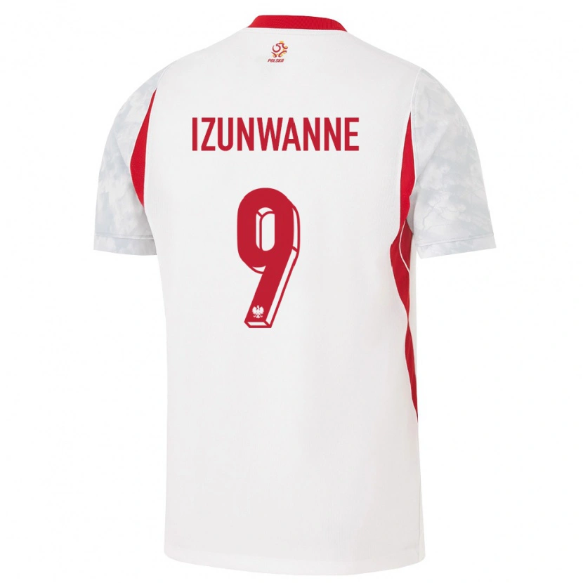 Danxen Men Poland Michael Izunwanne #9 White Red Gray Home Jersey 26-28 T-Shirt