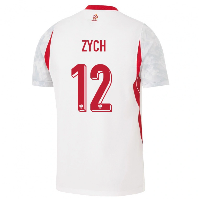 Danxen Men Poland Oliwier Zych #12 White Red Gray Home Jersey 26-28 T-Shirt