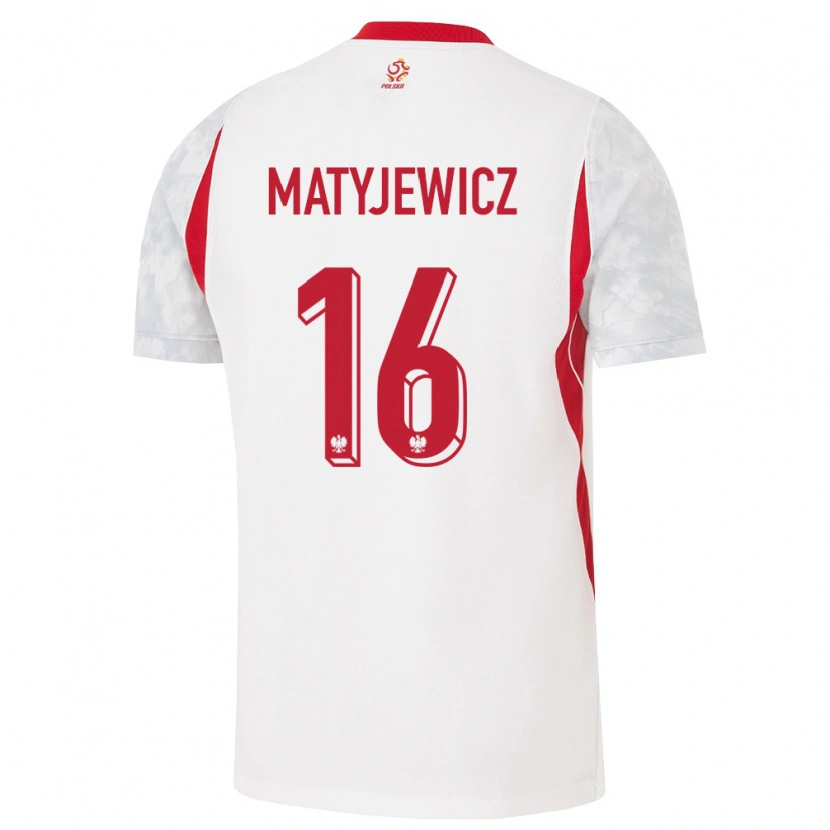 Danxen Men Poland Wiktor Matyjewicz #16 White Red Gray Home Jersey 26-28 T-Shirt
