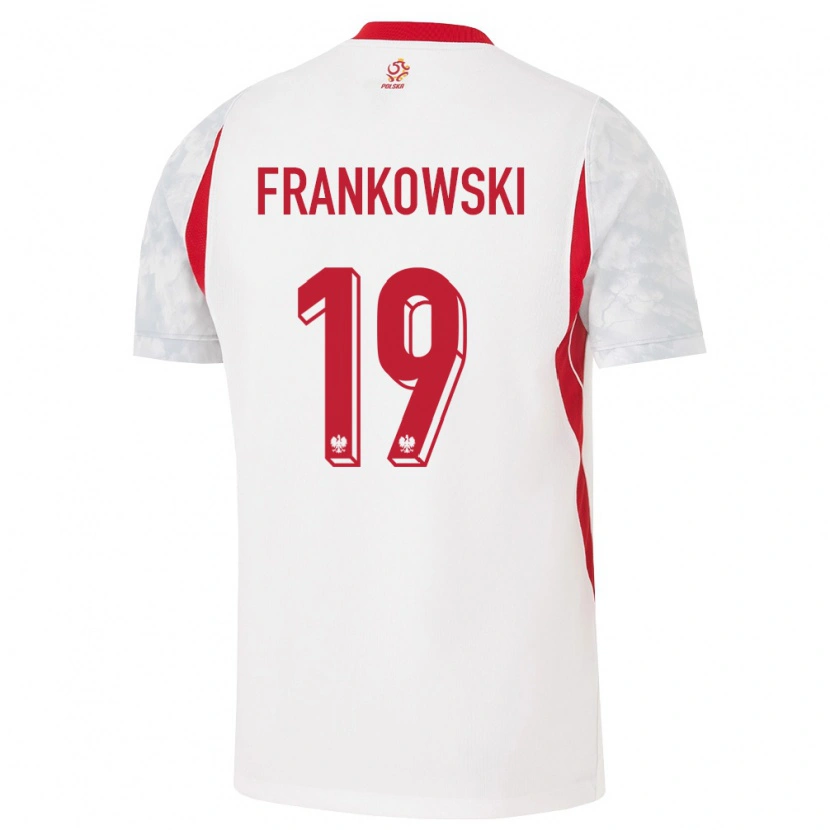 Danxen Men Poland Przemyslaw Frankowski #19 White Red Gray Home Jersey 26-28 T-Shirt