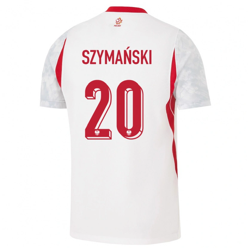 Danxen Men Poland Sebastian Szymański #20 White Red Gray Home Jersey 26-28 T-Shirt