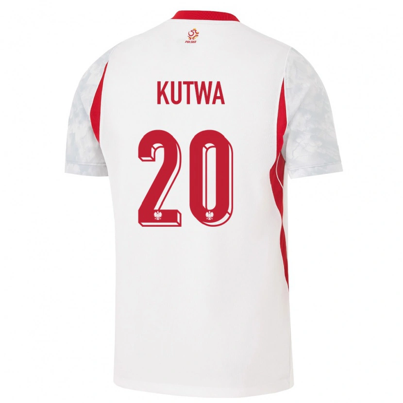 Danxen Men Poland Mariusz Kutwa #20 White Red Gray Home Jersey 26-28 T-Shirt