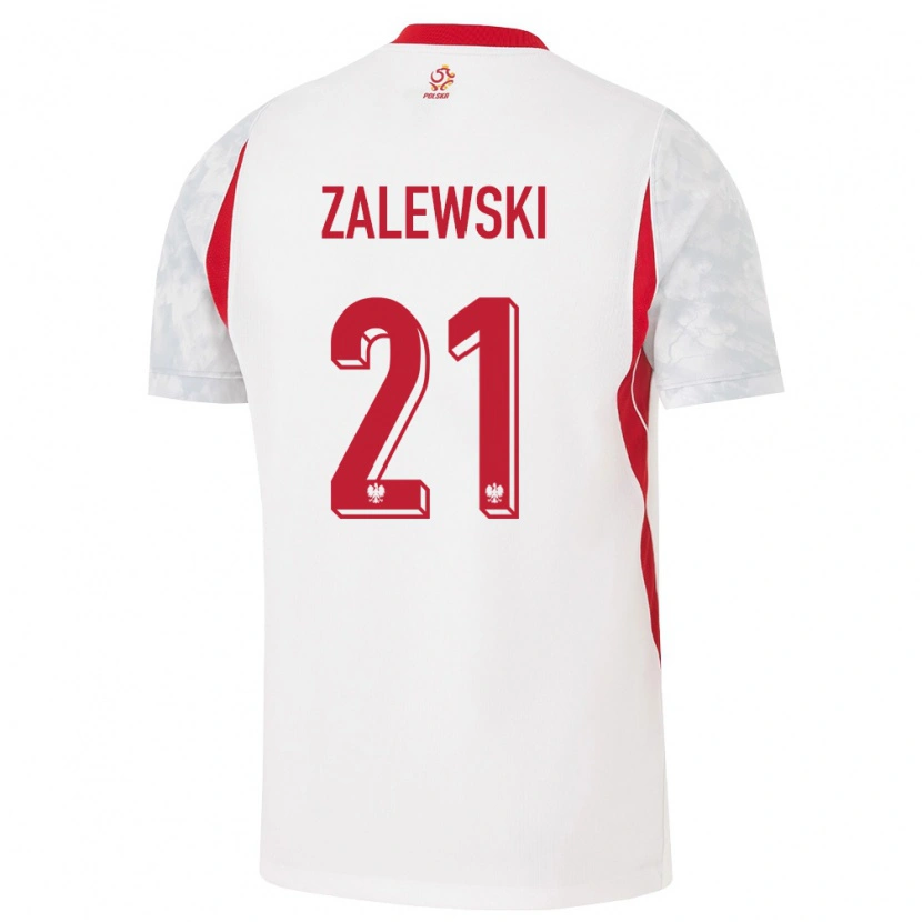 Danxen Men Poland Nicola Zalewski #21 White Red Gray Home Jersey 26-28 T-Shirt