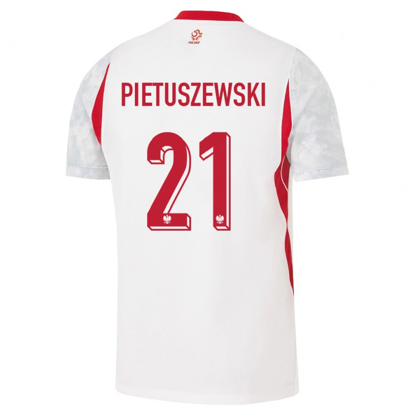 Danxen Men Poland Oskar Pietuszewski #21 White Red Gray Home Jersey 26-28 T-Shirt