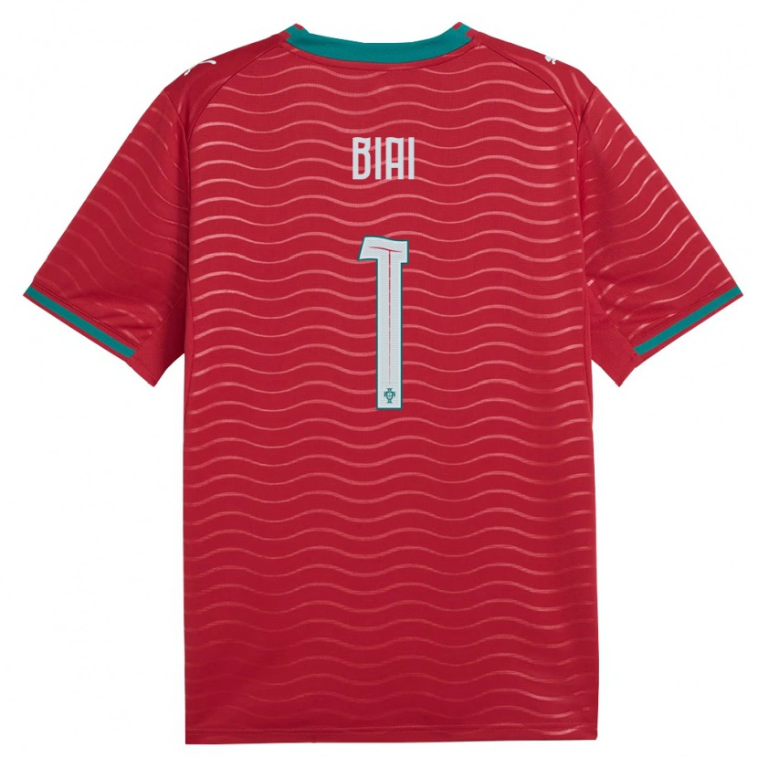 Danxen Men Portugal Celton Biai #1 Red Green White Home Jersey 26-28 T-Shirt
