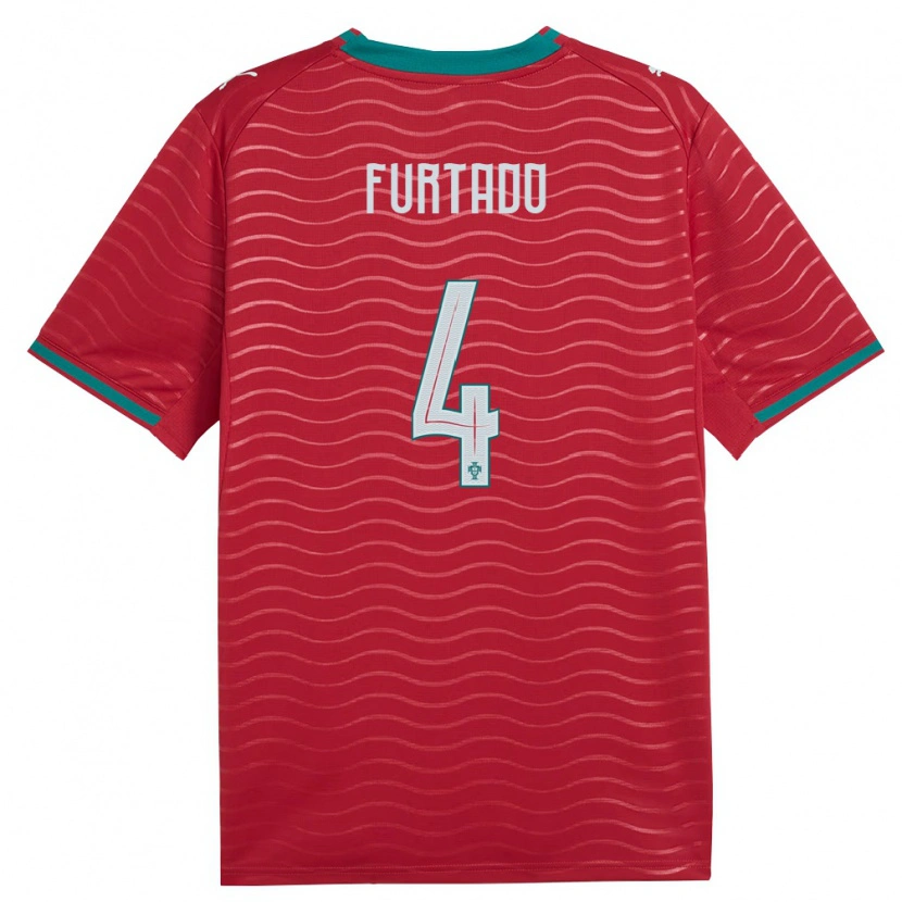 Danxen Men Portugal Mauro Furtado #4 Red Green White Home Jersey 26-28 T-Shirt