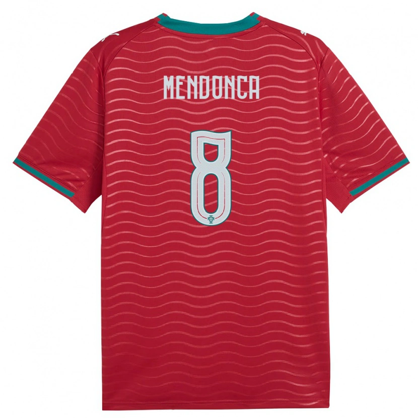 Danxen Men Portugal Manuel Mendonça #8 Red Green White Home Jersey 26-28 T-Shirt