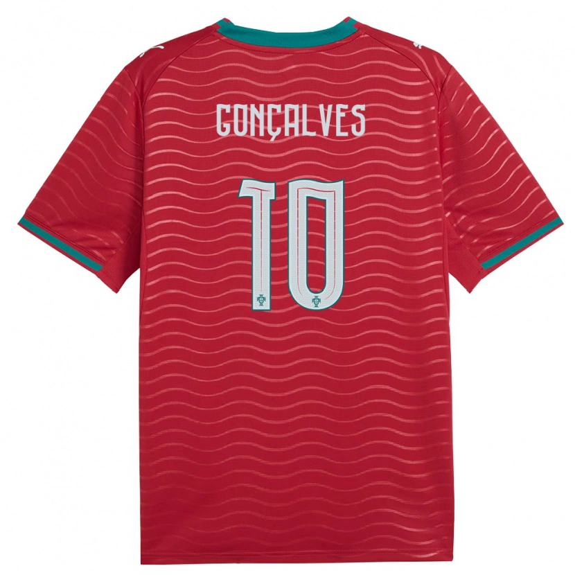 Danxen Men Portugal Flávio Gonçalves #10 Red Green White Home Jersey 26-28 T-Shirt