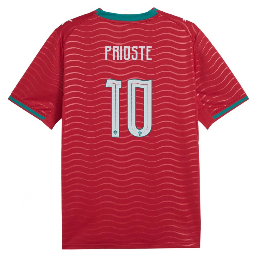 Danxen Men Portugal Diogo Prioste #10 Red Green White Home Jersey 26-28 T-Shirt
