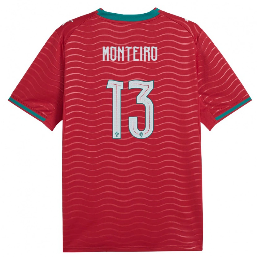 Danxen Men Portugal Diogo Monteiro #13 Red Green White Home Jersey 26-28 T-Shirt