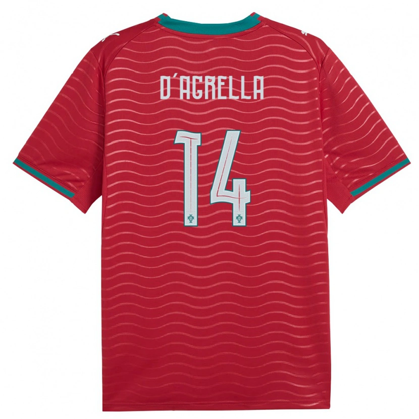 Danxen Men Portugal Lucas D'agrella #14 Red Green White Home Jersey 26-28 T-Shirt