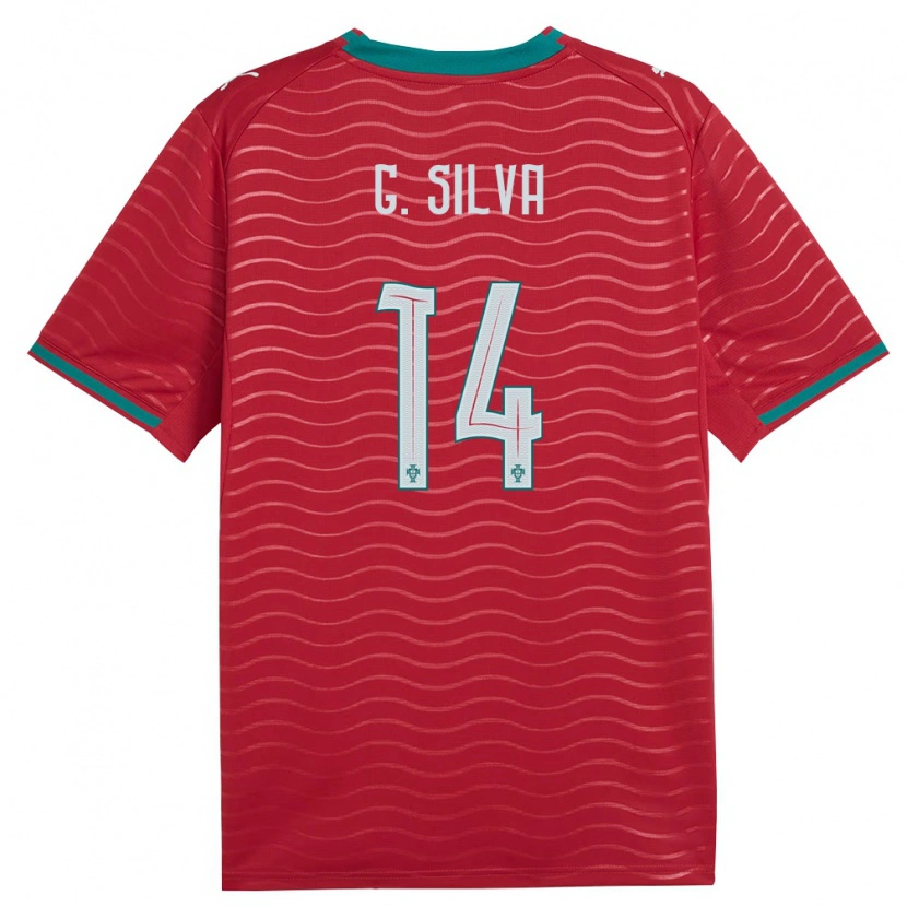 Danxen Men Portugal Gonçalo Silva #14 Red Green White Home Jersey 26-28 T-Shirt