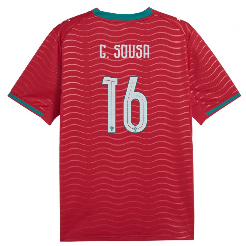 Danxen Men Portugal Gonçalo Sousa #16 Red Green White Home Jersey 26-28 T-Shirt