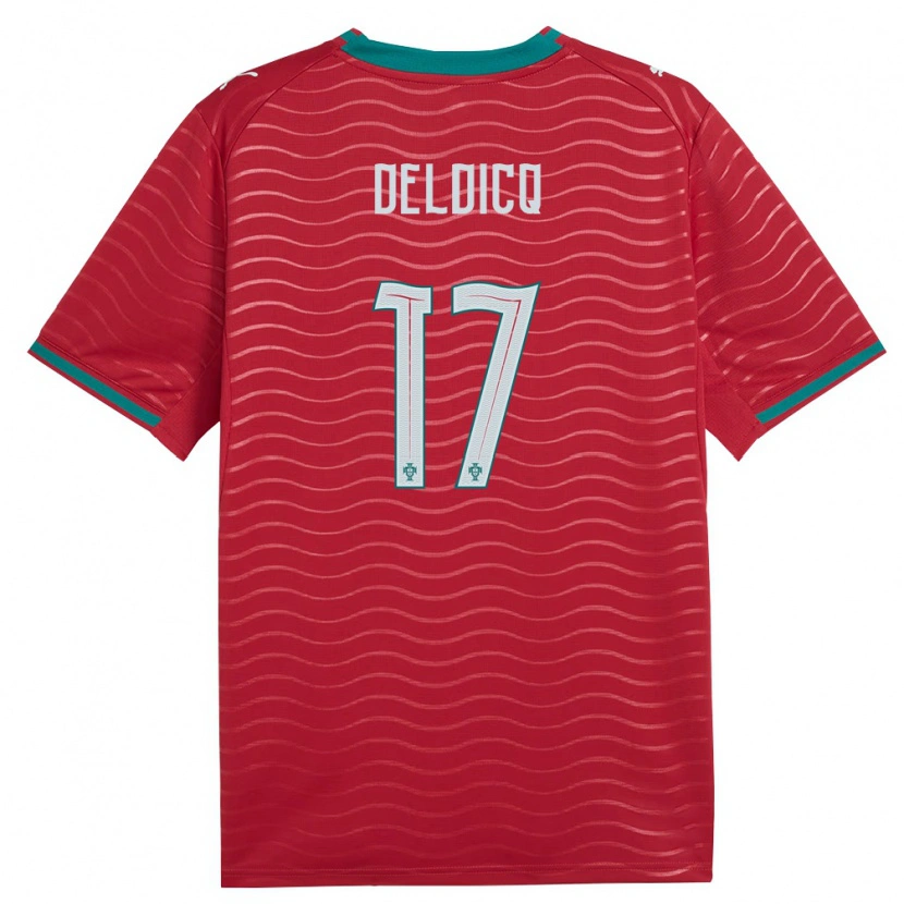 Danxen Men Portugal Daniel Deldicq #17 Red Green White Home Jersey 26-28 T-Shirt