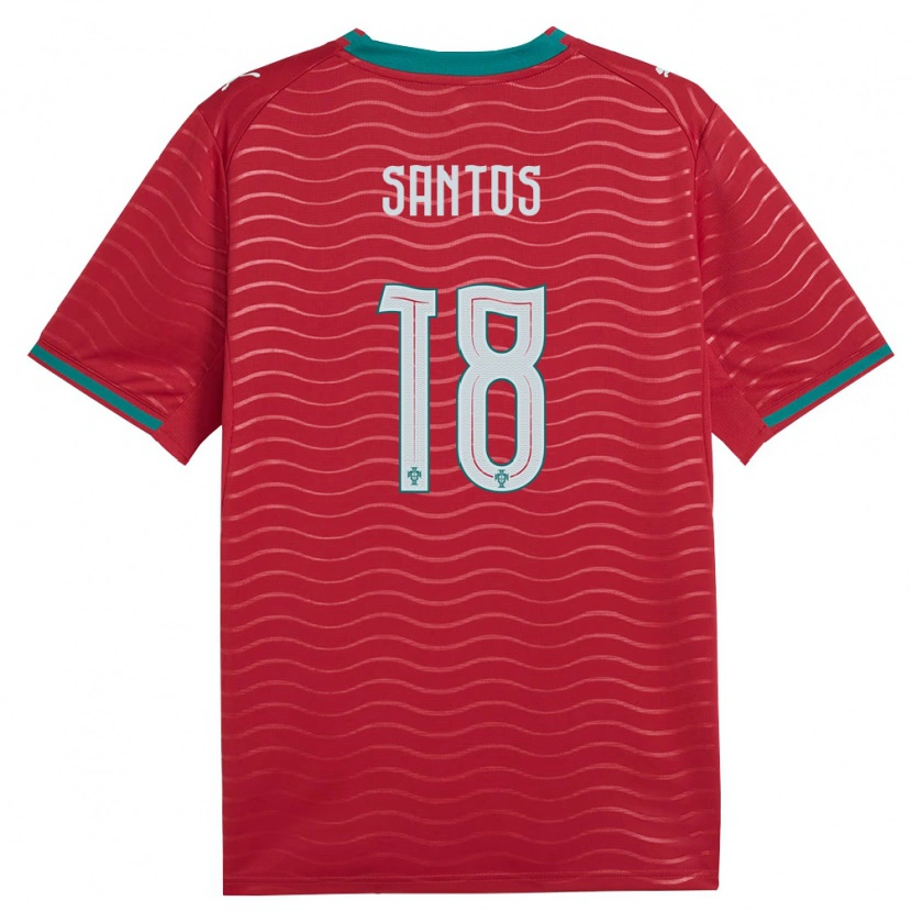 Danxen Men Portugal Gonçalo Santos #18 Red Green White Home Jersey 26-28 T-Shirt