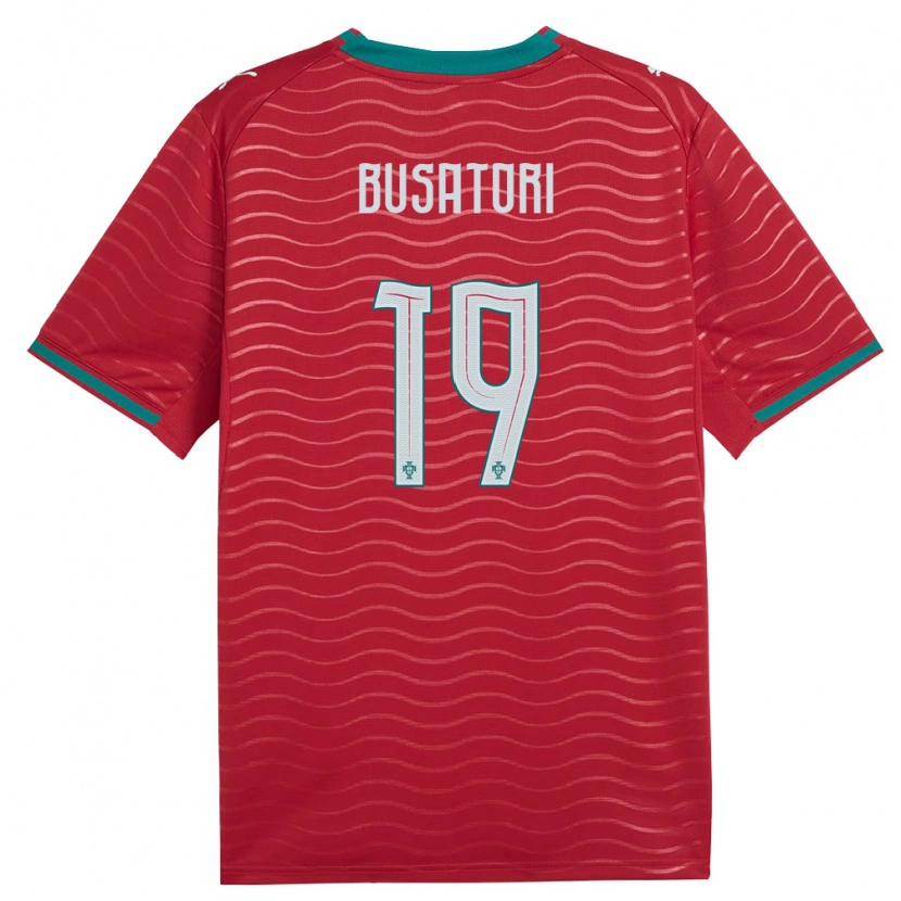Danxen Men Portugal Bernardo Busatori #19 Red Green White Home Jersey 26-28 T-Shirt