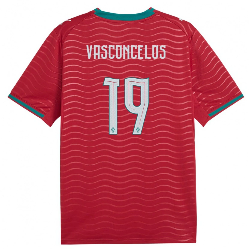 Danxen Men Portugal Vasconcelos #19 Red Green White Home Jersey 26-28 T-Shirt