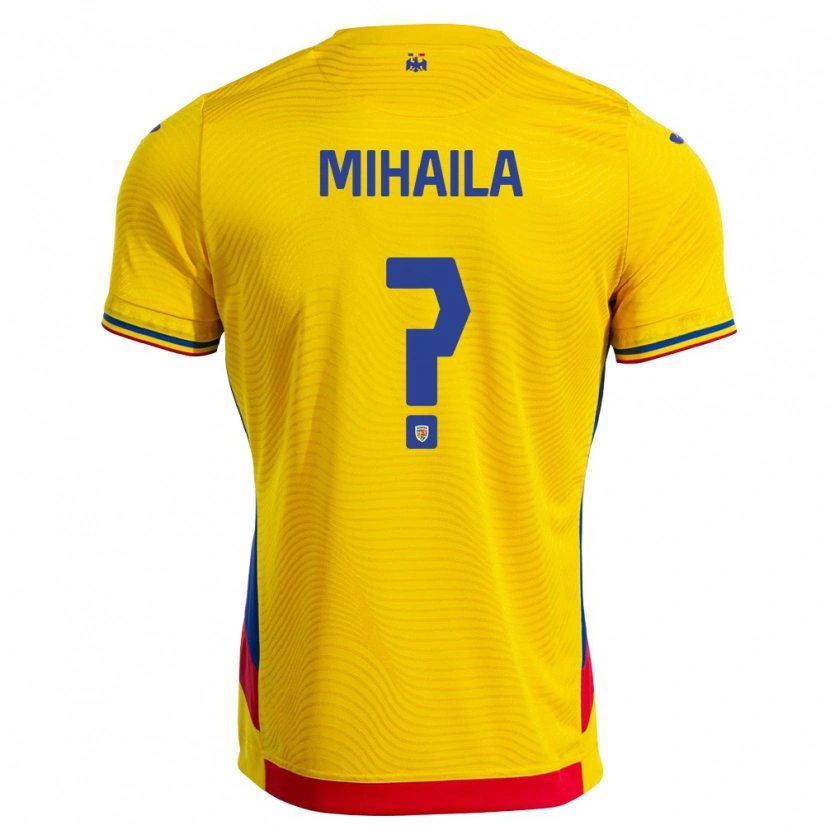 Danxen Men Romania Tudor Mihăilă #0 Yellow Red Home Jersey 26-28 T-Shirt
