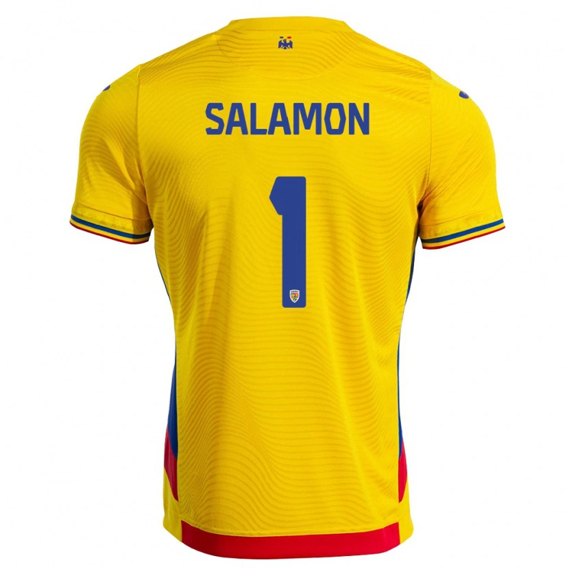 Danxen Men Romania Szidonia Salamon #1 Yellow Red Home Jersey 26-28 T-Shirt