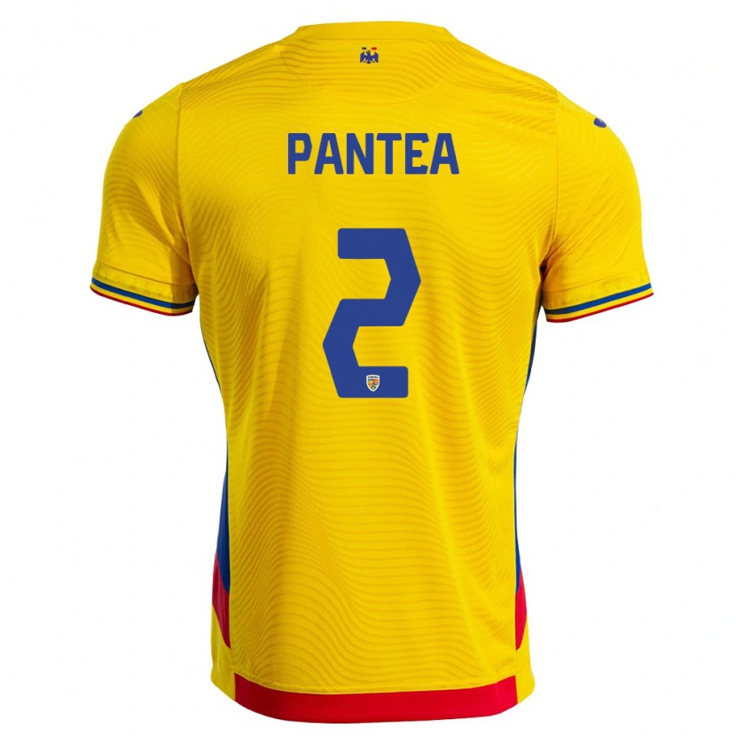 Danxen Men Romania Alexandru Pantea #2 Yellow Red Home Jersey 26-28 T-Shirt