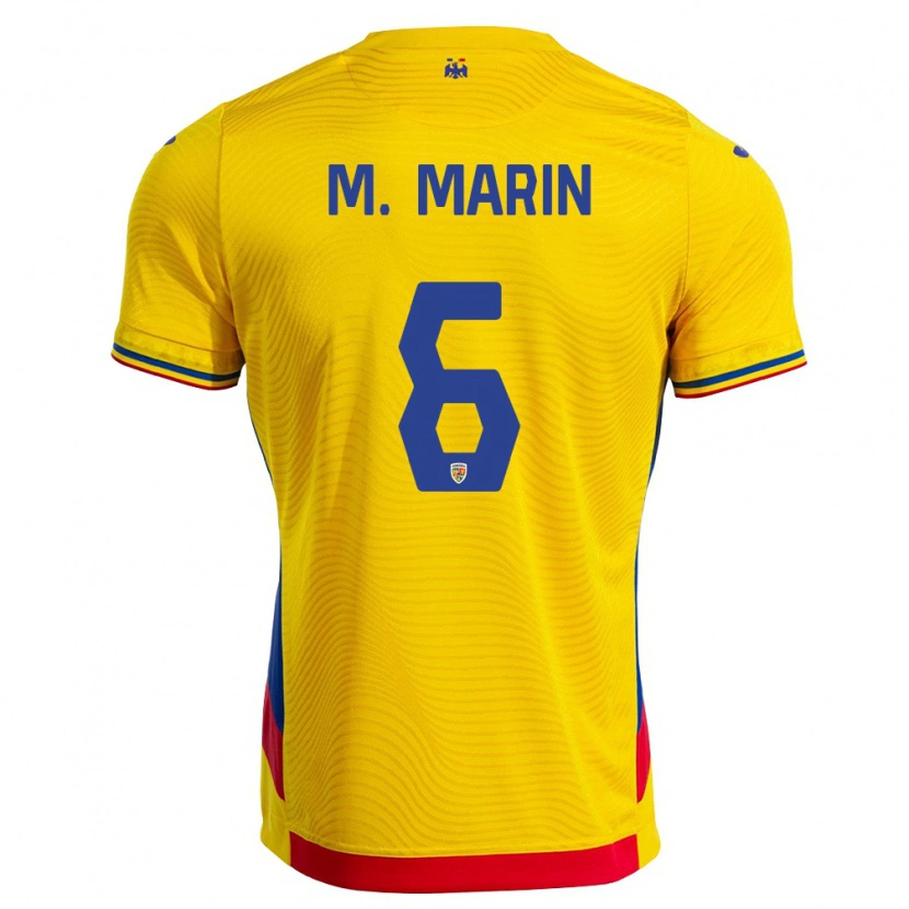 Danxen Men Romania Marius Marin #6 Yellow Red Home Jersey 26-28 T-Shirt